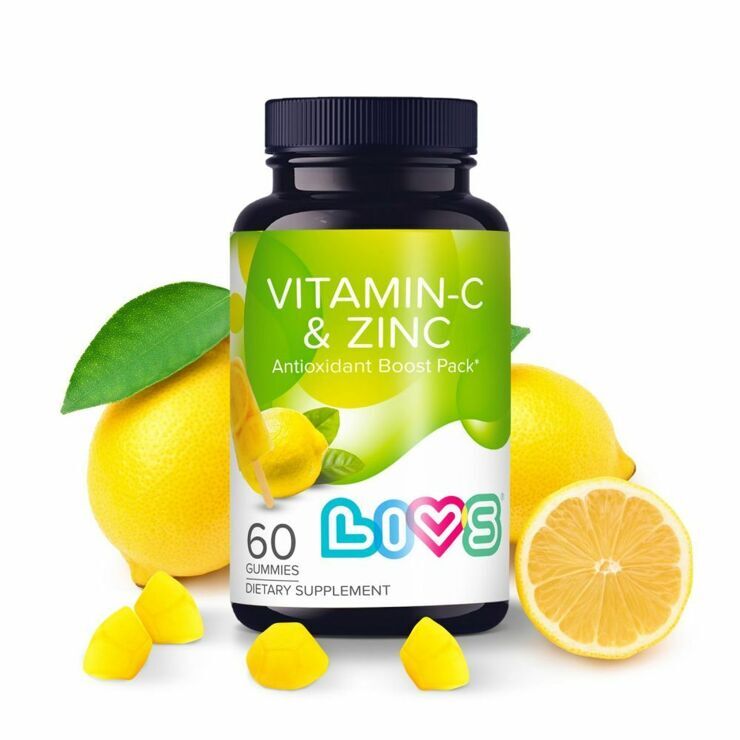 LIVS™ Витамин С плюс Цинк со вкусом фруктов и ягод (лимонное мороженое)